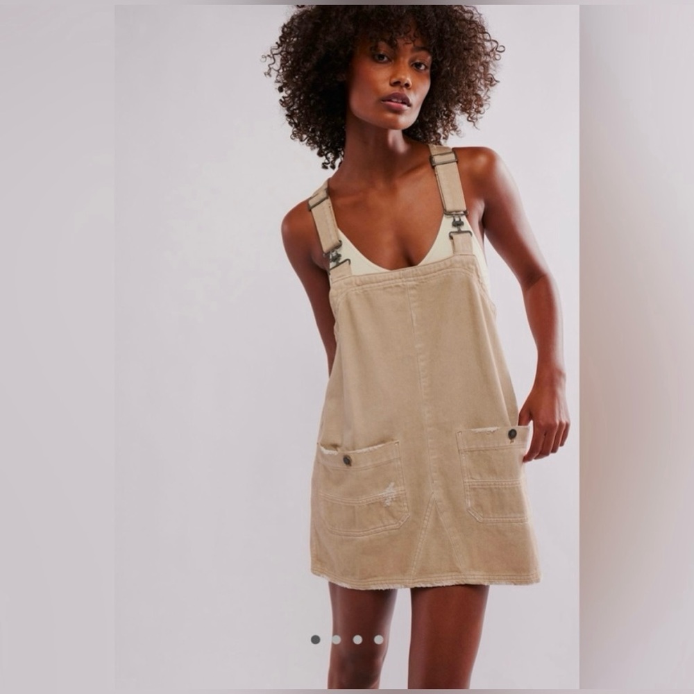 *NWT* FREE PEOPLE OVERALL SMOCKED MINI DRESS - Picture 4 of 8